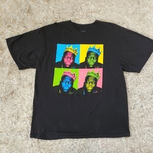 Notorious B.I.G. Colorful Graphic Tee Black 100% Cotton Unisex Size‎ XL